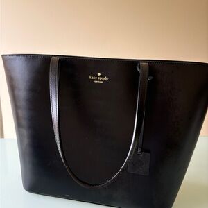 Kate Spade Large Black Leather Zip Closure
Tote Bag